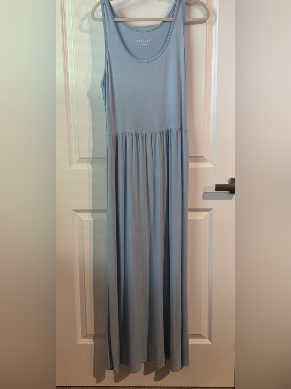 Ava & Viv Dusty Blue Maxi Skirt - Flowing Tiered Design